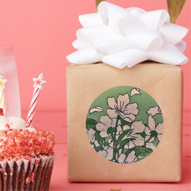 Rosa Blossom Kaskadenaufkleber Runder Aufkleber (Party)