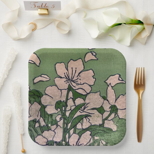 Rosa Blossom Kaskadenpapierplatte Pappteller (Hochzeit)