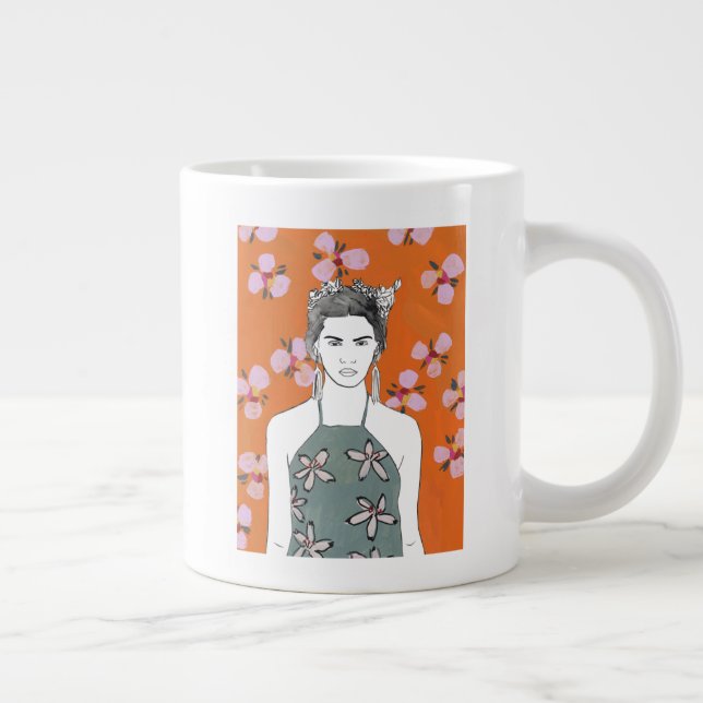 Rosa Blossom Lady - Orange Jumbo-Tasse (Rechts)