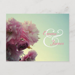 Rosa Blossom Save the Date Postkarte
