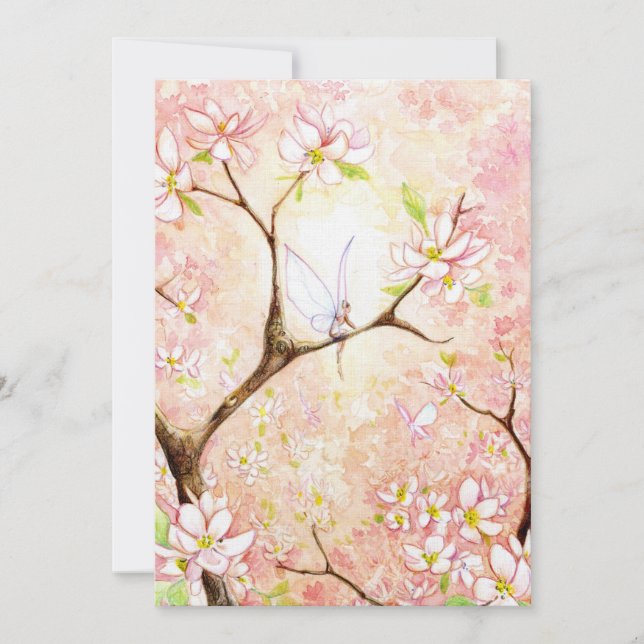 Rosa Blossom Schlichte Einladung (Vorderseite)