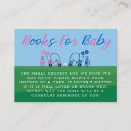 Rosa Blue Golf Gender Reveal Book Request Begleitkarte