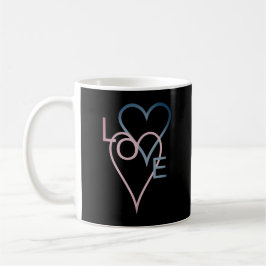 Rosa & Blue Lovehart Design Kaffeetasse