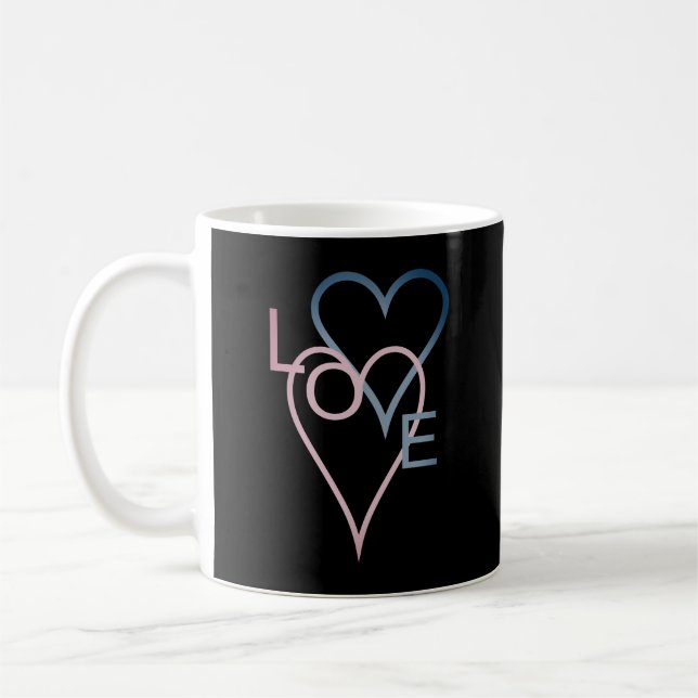 Rosa & Blue Lovehart Design Kaffeetasse (Links)