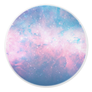 Rosa & Blue Starry Cosmic Cotton Candy Sky Keramikknauf