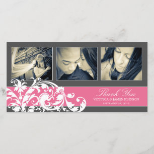 ROSA BLÜHEN WEDDING %PIPE% DANKEN IHNEN ZU DANKESKARTE