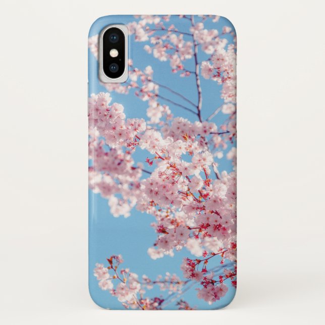 Rosa blühende japanische Kirschblüten Case-Mate iPhone Hülle (Rückseite)