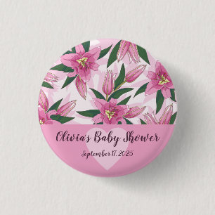 Rosa blühende Lilie Button