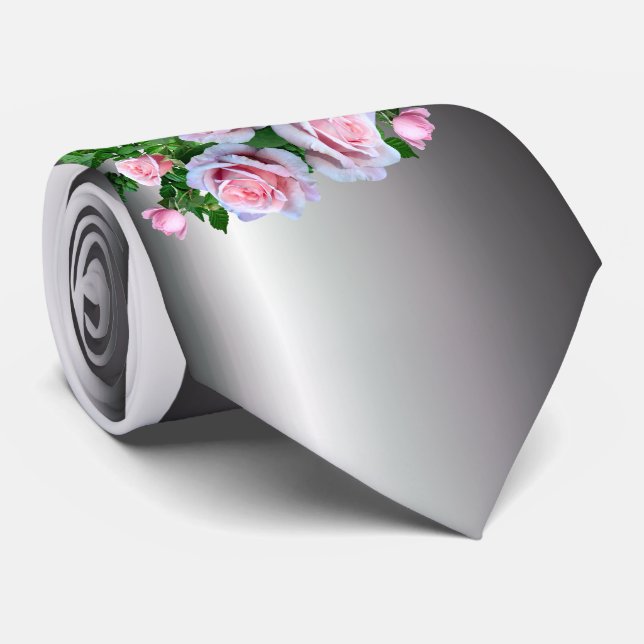 Rosa blühende Rose Krawatte (Gerollt)