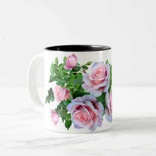 Rosa blühende Rose Zweifarbige Tasse