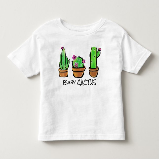 Rosa blühende Wüste Cactus cacti succulents Kleinkind T-shirt (Vorderseite)