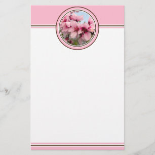 Rosa blühendes Niederlassungs-Briefpapier - Rosa Briefpapier