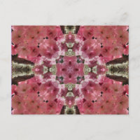 Rosa blüht Kaleidoskop-Blumen-Postkarte