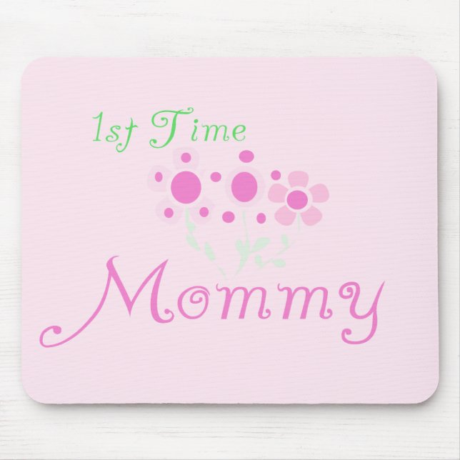 Rosa Blume 1st Mommy Shirts und Geschenke Mousepad (Vorne)