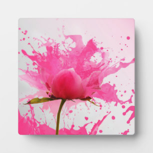 Rosa Blume Abstrakt Paint Spritzer Fotoplatte
