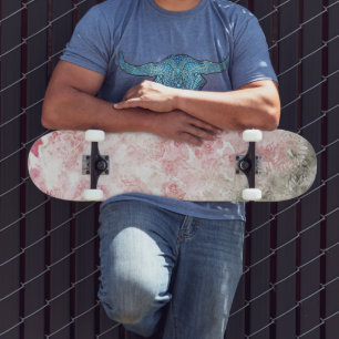 Rosa Blume Abstrakte Kunst pinselt Blume Gärtnern Skateboard