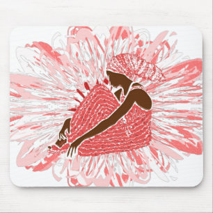 rosa Blume Afrikanische Kopfbewegung auf einer s Mousepad
