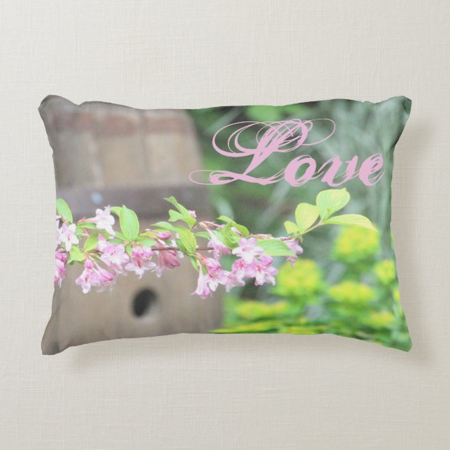 Rosa Blume akzentriert Dekokissen (Vorderseite)