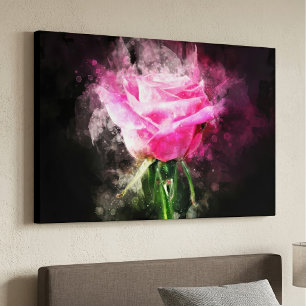 Rosa Blume Aquarell - bb Leinwanddruck