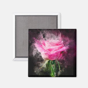Rosa Blume Aquarell - bb Magnet