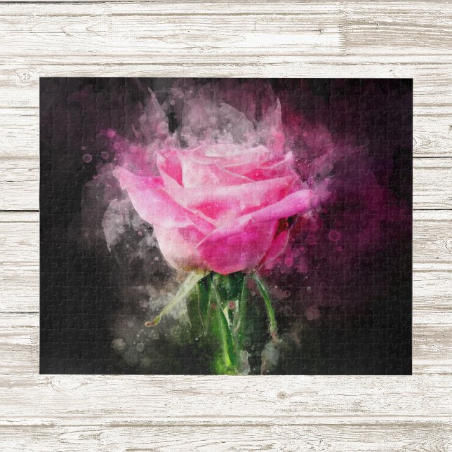 Rosa Blume Aquarell - bb Puzzle (Von Creator hochgeladen)