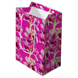Rosa Blume Aquarell Blumenmuster Mittlere Geschenktüte