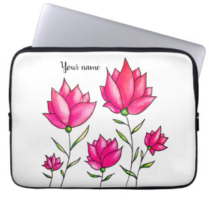 Rosa Blume Aquarell Künstlerisch Mädchenname Laptopschutzhülle