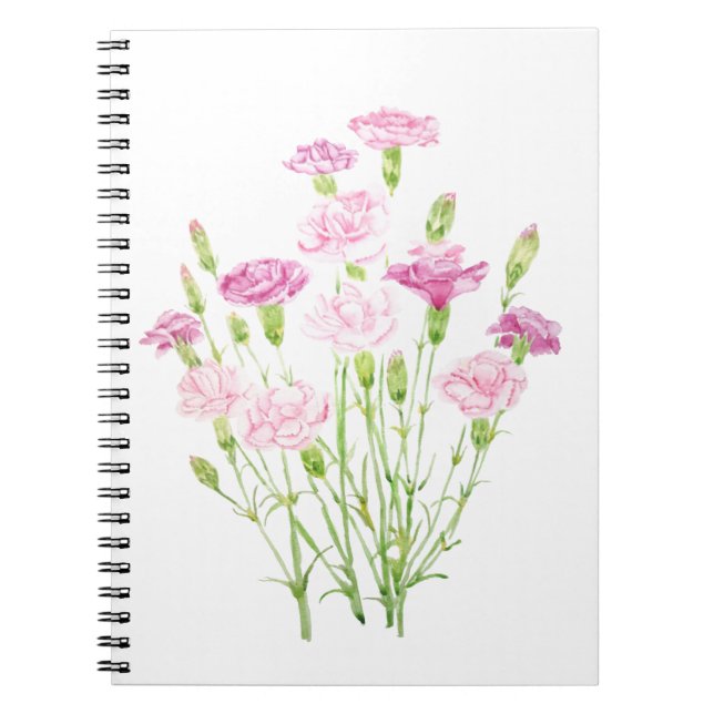 Rosa Blume Aquarell Notizblock (Vorderseite)