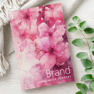 Rosa Blume Aquarell Ohrkarte