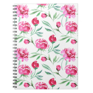 Rosa Blume Aquarellmuster Notizblock