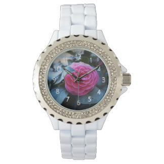 Rosa Blume Armbanduhr
