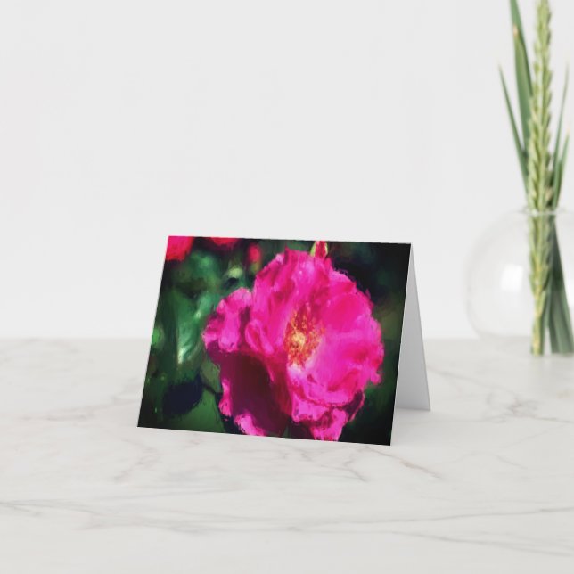 Rosa Blume Art Blank Note Card Dankeskarte (Vorderseite)