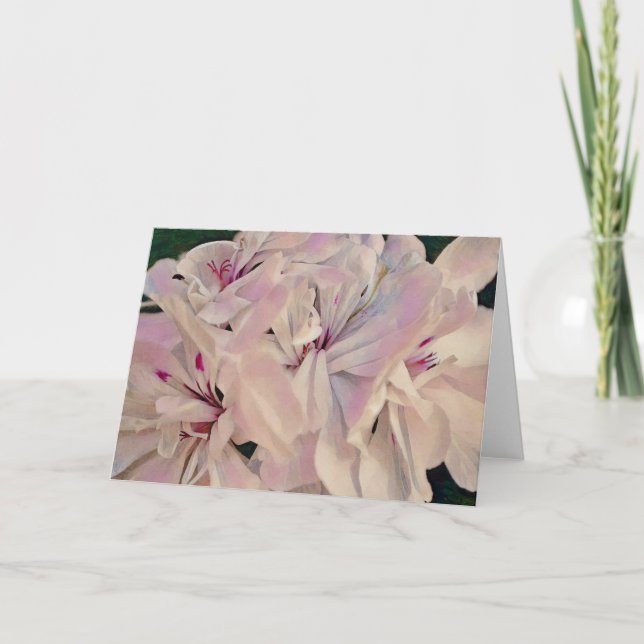 Rosa Blume Art Geranium Blooms Art Note Card Karte (Vorderseite)