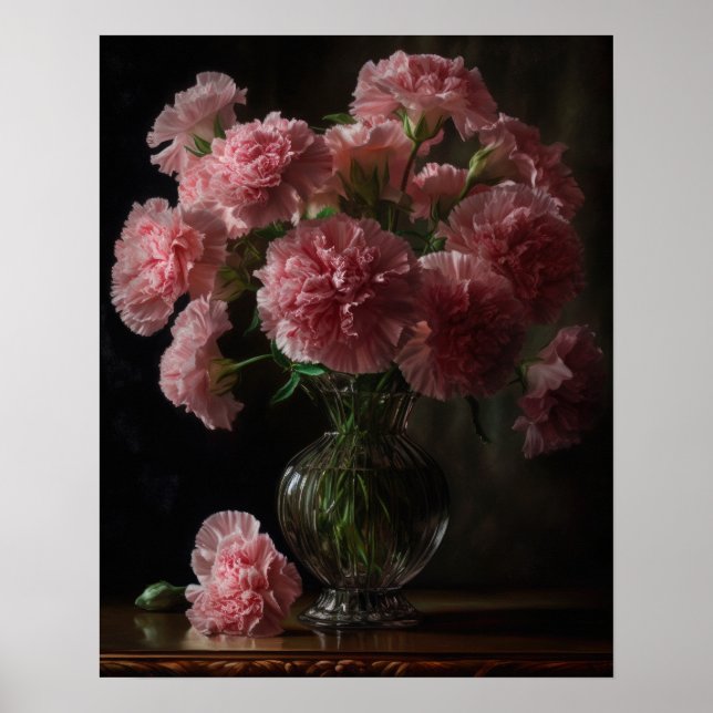 Rosa Blume Art Print Poster (Vorne)