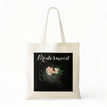 Rosa Blume auf Black Bridesmaid-Geschenk