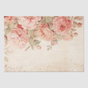 Rosa Blume auf der Dekoupage des Pergaments Seidenpapier
