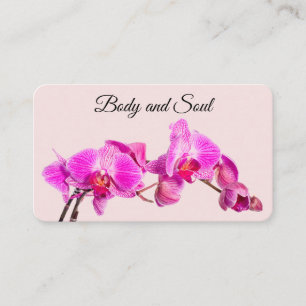 Rosa Blume auf handgefertigten Rose Wellness-Cente Visitenkarte