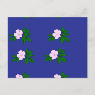 Rosa Blume auf marineblau Postkarte