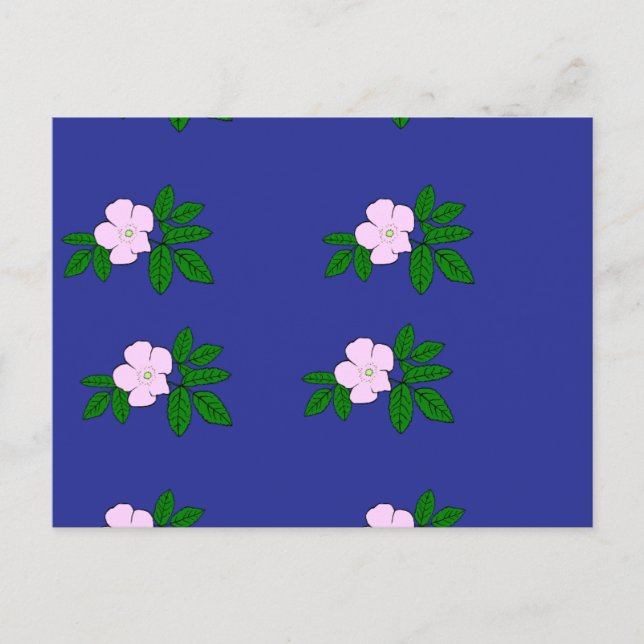 Rosa Blume auf marineblau Postkarte (Vorderseite)