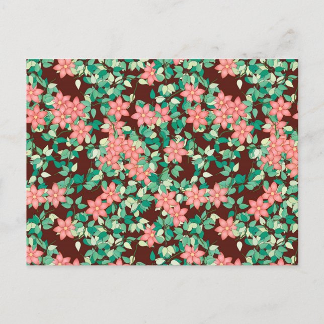 Rosa Blume auf Schokoladenbasis Postkarte (Vorderseite)