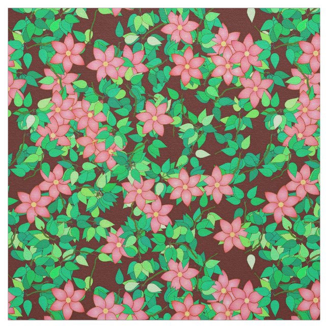 Rosa Blume auf Schokoladenbasis Stoff (Muster)