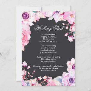 Rosa Blume auf Schwarz wünschen gut Einladung