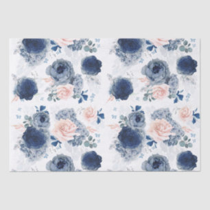 Rosa Blume aus Dusty Blue und Blush Elegant Seidenpapier
