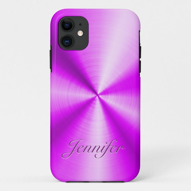 Rosa Blume aus rosafarbenem Edelstahl Case-Mate iPhone Hülle (Rückseite)