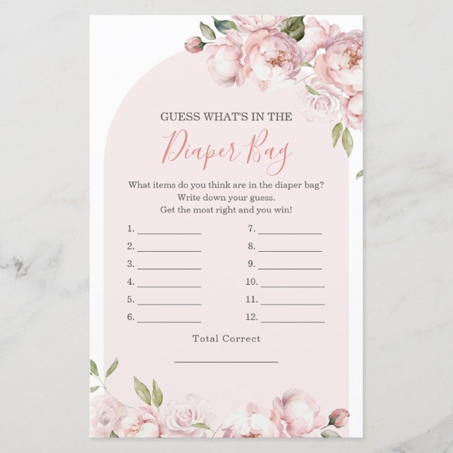 Rosa Blume Baby in Bloom Was ist in Windeln (Vorderseite)