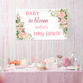 Rosa Blume Baby in blühender Mädchendusche Banner