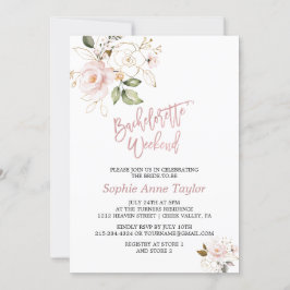 Rosa Blume Bachelorette Wochenende Einladung