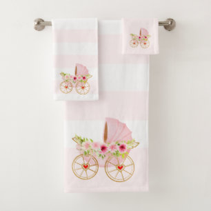 Rosa Blume Badhandtuch Set