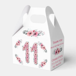 Rosa Blume Big 11. Geburtstag Girl Green Foliage Geschenkschachtel