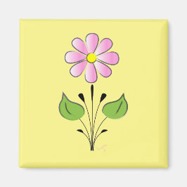 Rosa Blume Blume Muster farbenfroh einzigartig Magnet